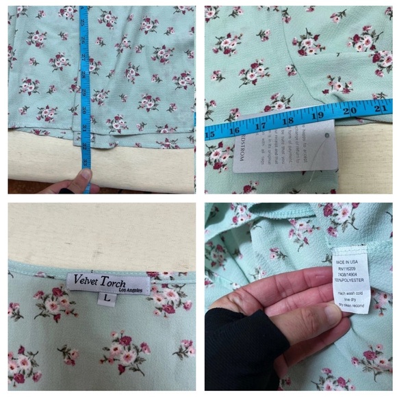 NWT Velvet Torch (Nordstrom) L floral babydoll dress with pockets - Picture 3 of 8